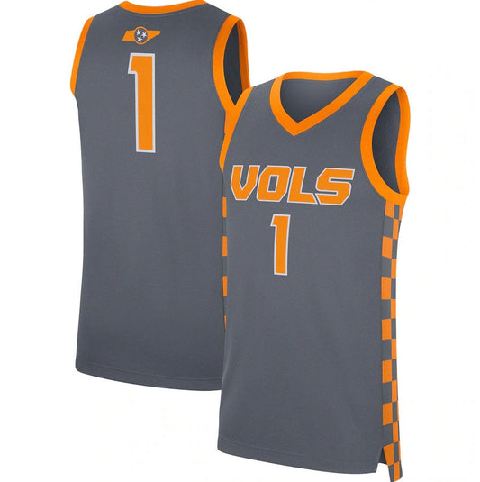 #1 T.Volunteers Replica Jersey - Gray College Jerseys - Main View