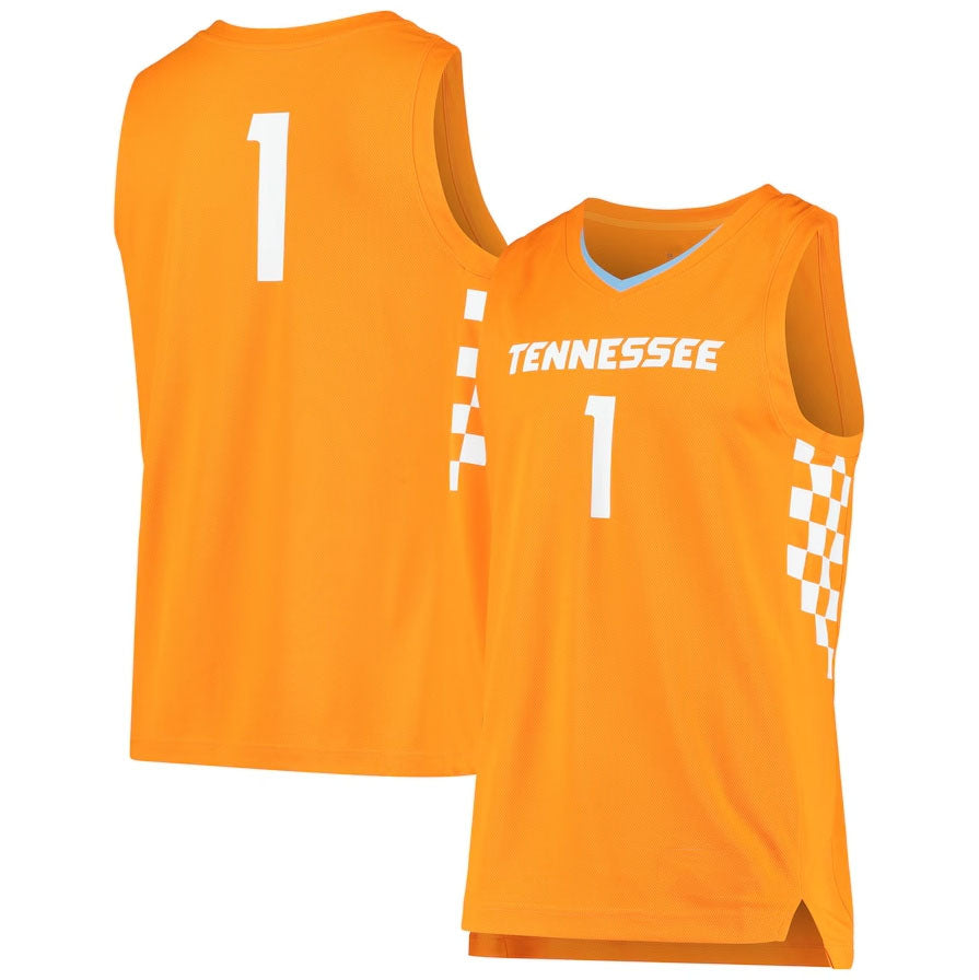 #1 T.Volunteers Unisex Replica Basketball Jersey - Tennessee Orange College Jerseys - Main View