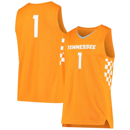 #1 T.Volunteers Unisex Replica Basketball Jersey - Tennessee Orange College Jerseys - Main View