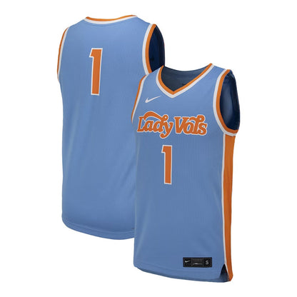 #1 T.Volunteers Unisex Team Replica Basketball Jersey - Light Blue College Jerseys - Main View