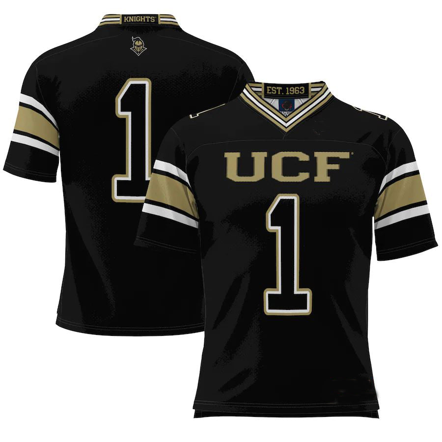 #1 U.Knights ProSphere Endzone Football Jersey Black Stitched American College Jerseys - Main View