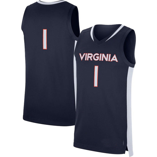 #1 V.Cavaliers Replica Basketball Jersey Navy Stitched American College Jerseys - Main View