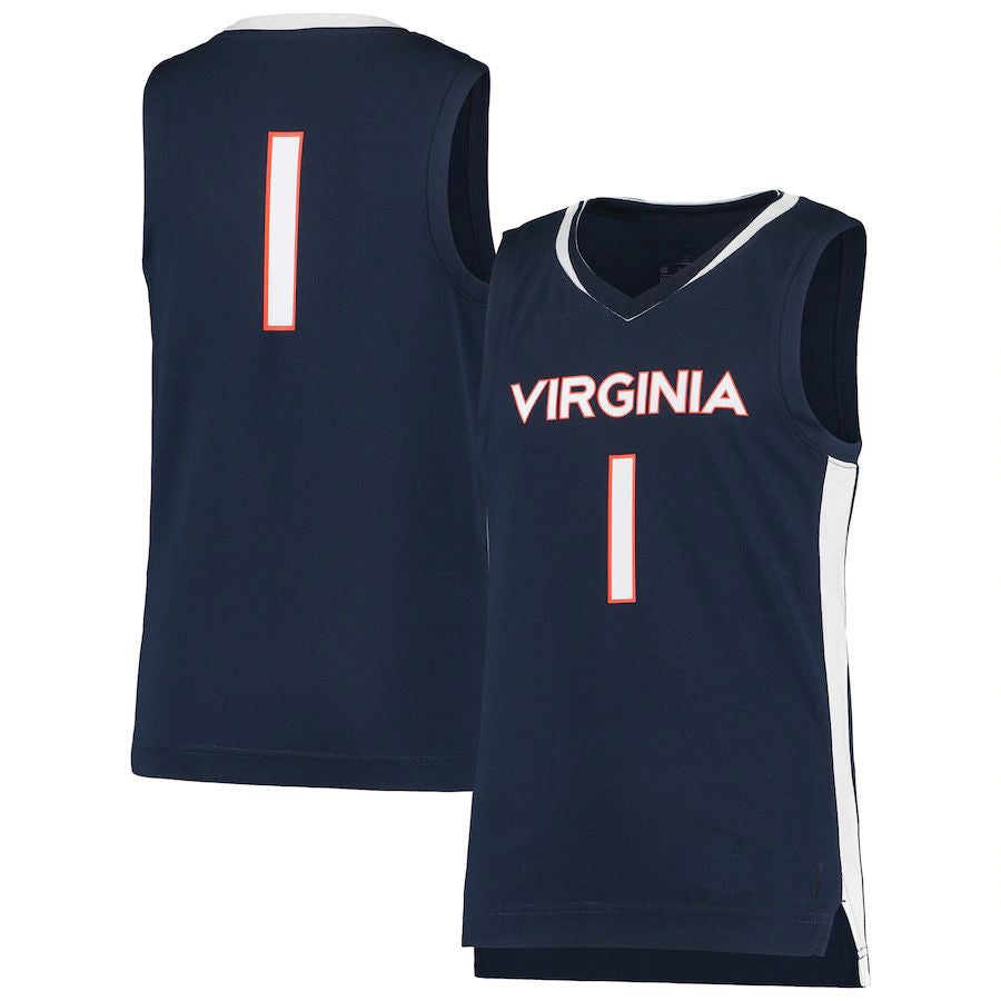 #1 V.Cavaliers Team Replica Basketball Jersey Navy Stitched American College Jerseys - Main View