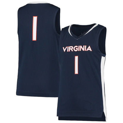#1 V.Cavaliers Team Replica Basketball Jersey Navy Stitched American College Jerseys - Main View