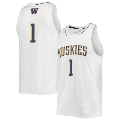#1 W.Huskies Swingman Basketball Jersey White Stitched American College Jerseys - Main View