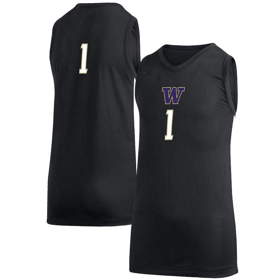 #1 W.Huskies Game Jersey Black Stitched American College Jerseys - Main View