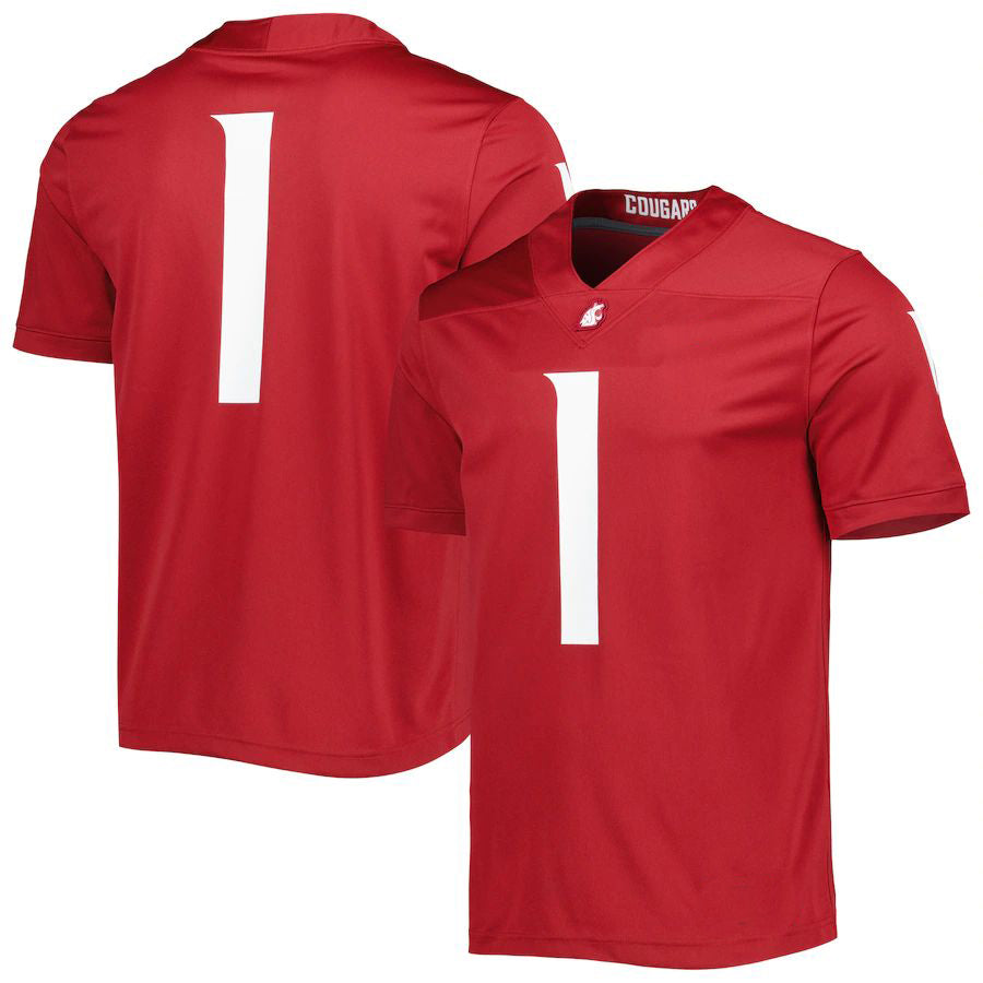 #1 W.State Cougars Untouchable Football Jersey Crimson Stitched American College Jerseys - Main View