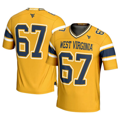 #67 W.Virginia Mountaineers GameDay Greats Football Jersey - Gold American College Jerseys - Main View