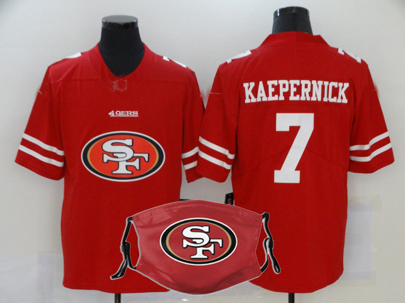 Stitched American SF.49ers #7 Colin Kaepernick Personalize Design Face Mask view 2