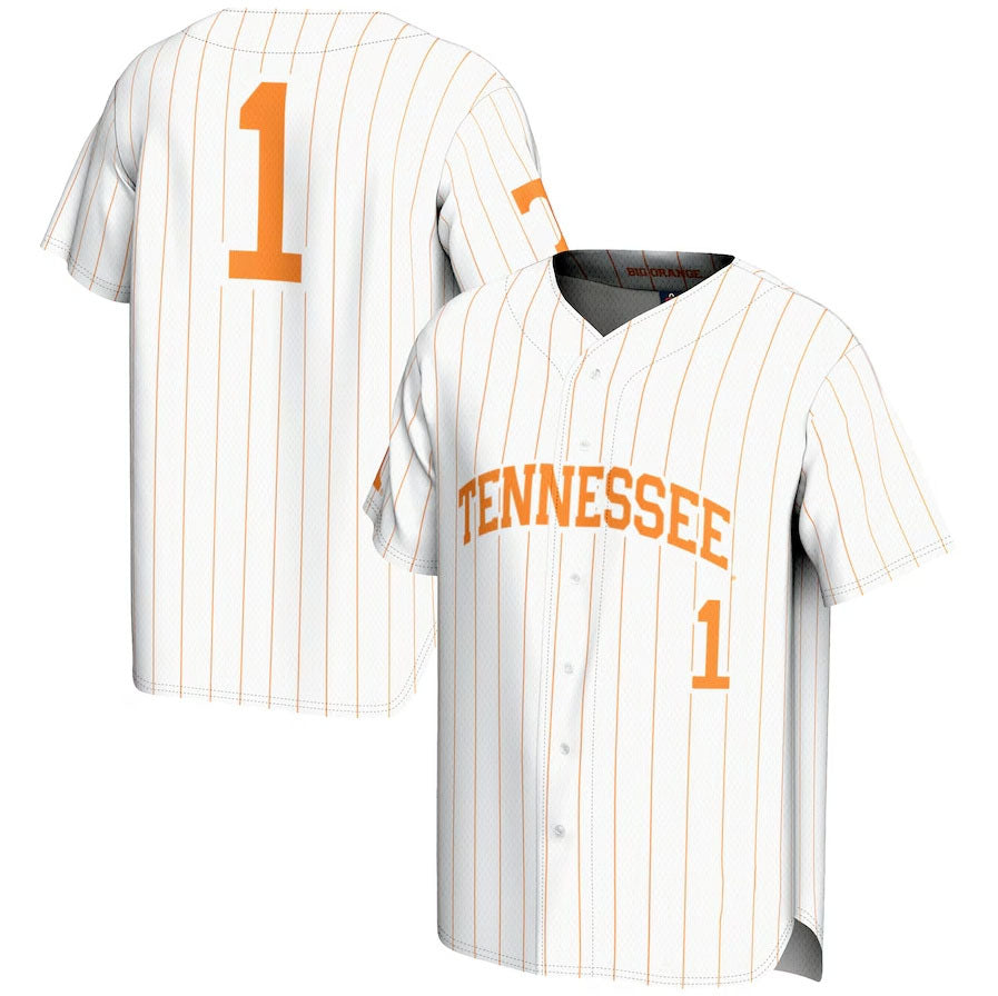 #1 T.Volunteers GameDay Greats Lightweight Baseball Jersey - White College Jerseys - Main View