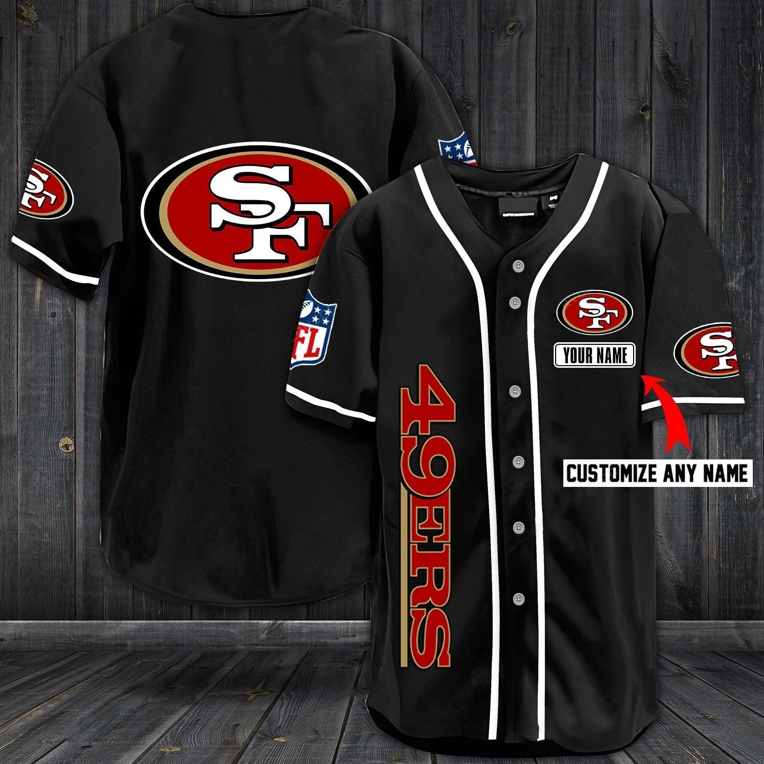 Football T-Shirts SF.49ers Baseball Customized Jersey view 2