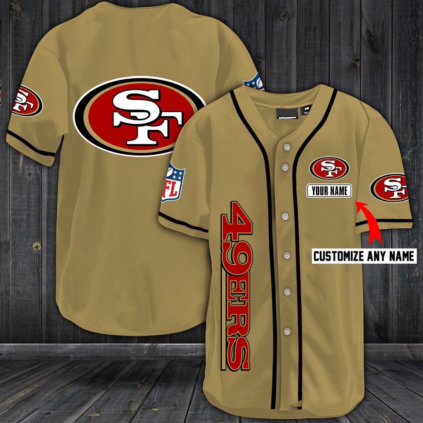 Football T-Shirts SF.49ers Baseball Customized Jersey - Main View
