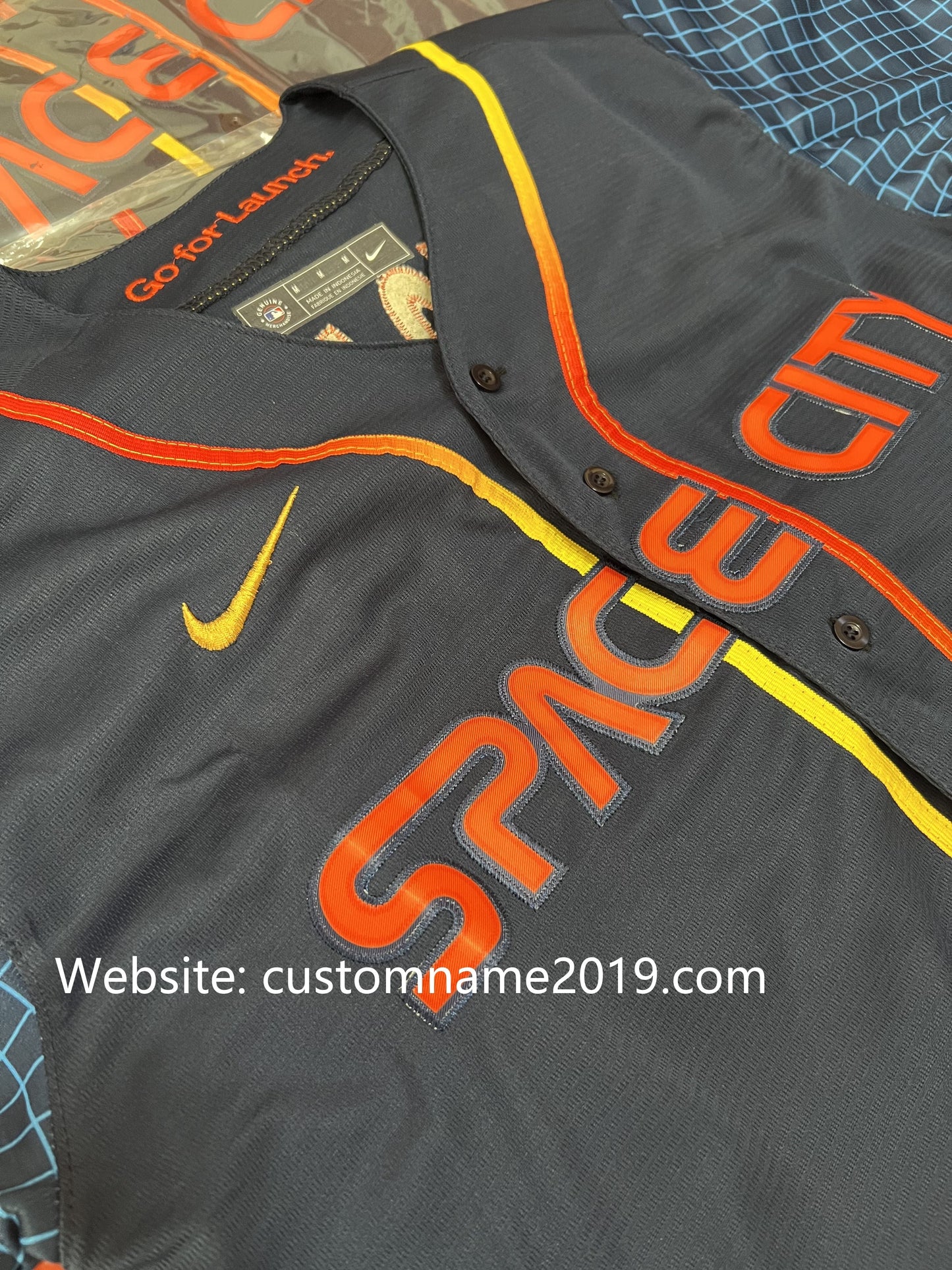 Baseball Jerseys New Houston Astros 27 Jose Altuve Navy Stitched 2022 Space City Connect Jerseys view 5