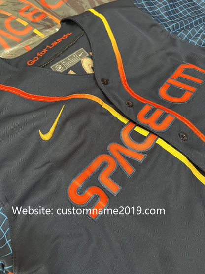 Baseball Jerseys New Houston Astros 27 Jose Altuve Navy Stitched 2022 Space City Connect Jerseys view 5