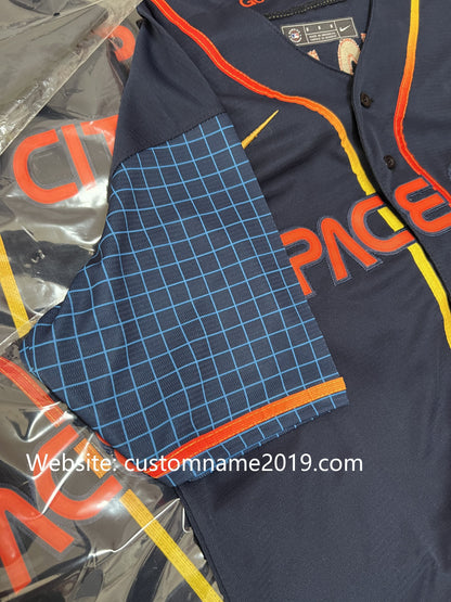 Baseball Jerseys New Houston Astros 27 Jose Altuve Navy Stitched 2022 Space City Connect Jerseys view 6
