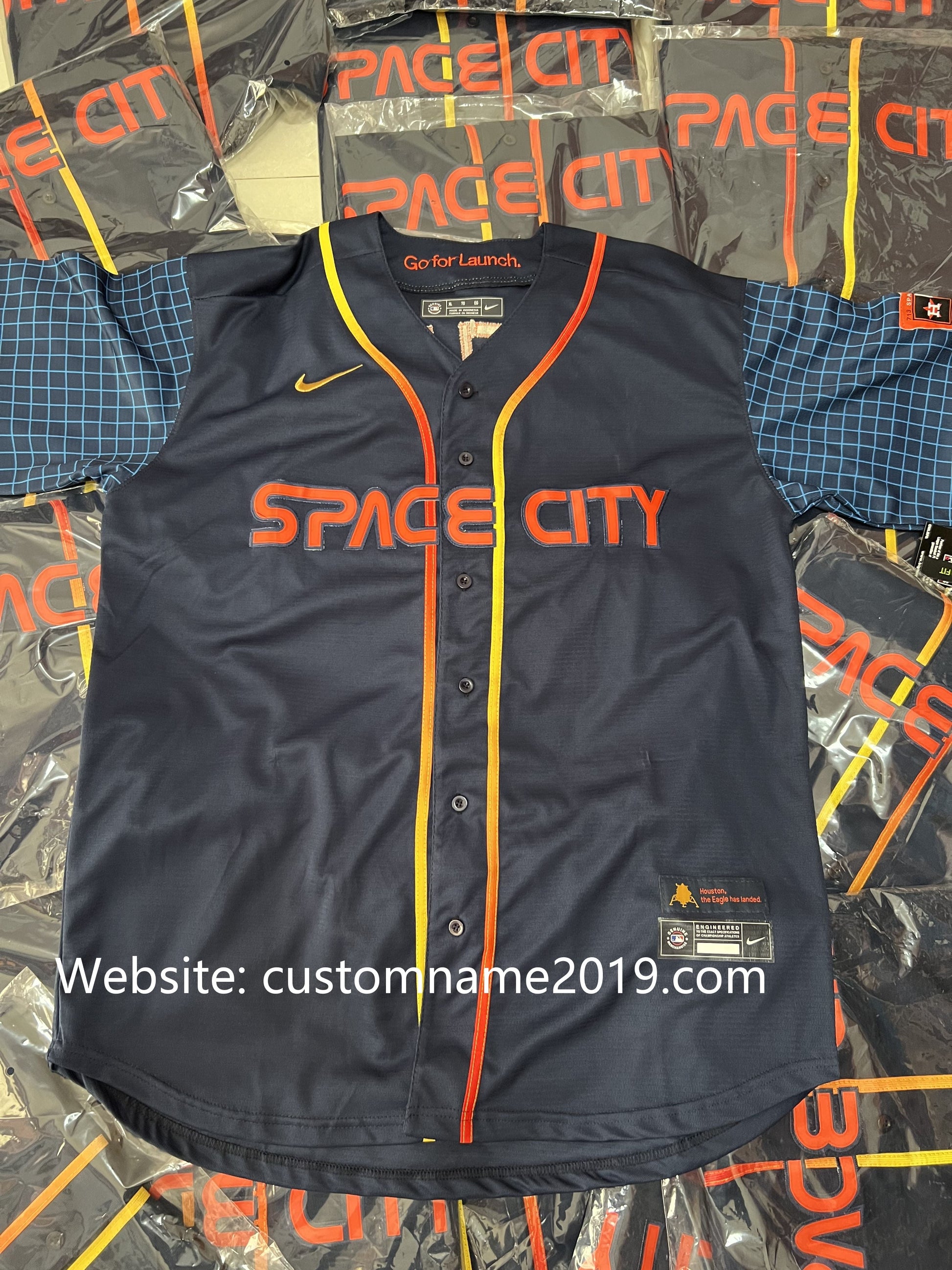 Baseball Jerseys New Houston Astros 27 Jose Altuve Navy Stitched 2022 Space City Connect Jerseys view 8