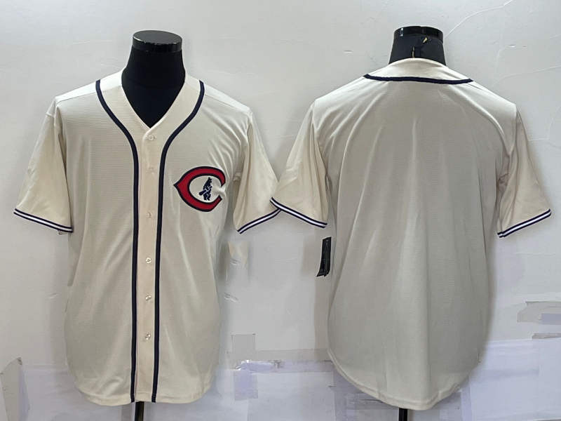 Chicago Cubs Blank Cream Turn Back the Clock Stitched Cooperstown Collection Baseball Jerseys - Main View