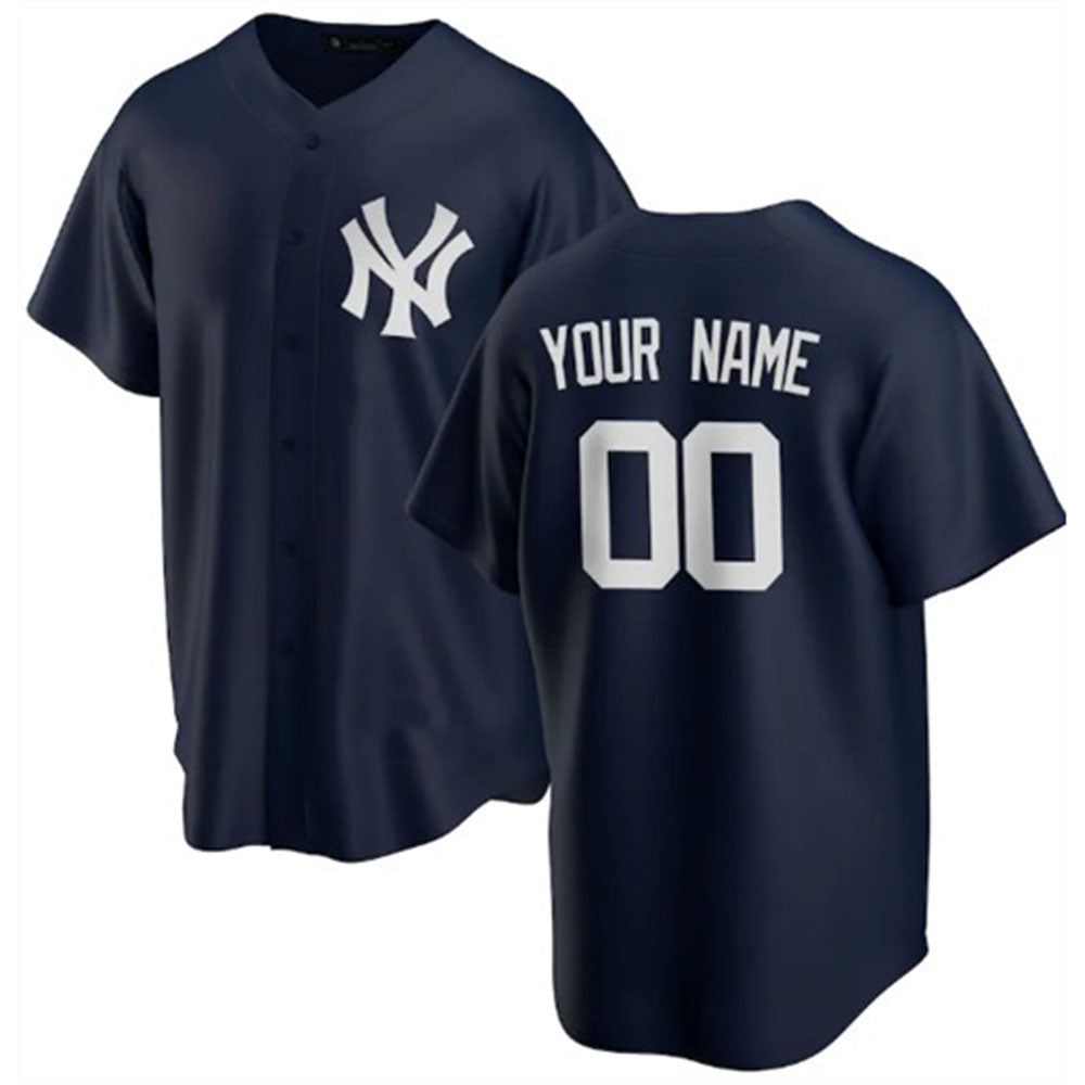 Custom New York Yankees Navy Limited Stitched Baseball Jersey - Main View