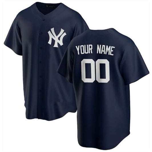 Custom New York Yankees Navy Limited Stitched Baseball Jersey - Main View