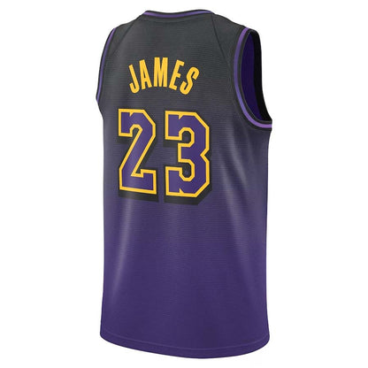LA.Lakers #23 LeBron James Unisex 2024/25 Swingman Player Jersey - City Edition - Purple Stitched American Basketball Jersey - Main View
