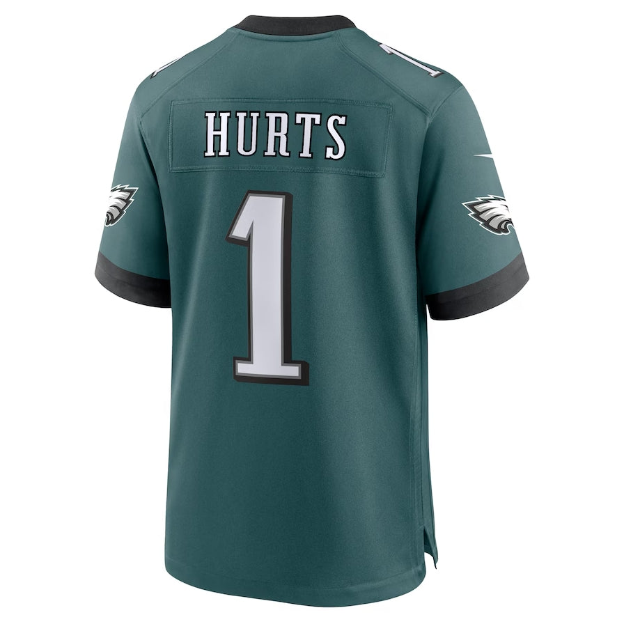 P.Eagles #1 Jalen Hurts LIX Game Player Jersey - Midnight Green Stitched American Football Jerseys - Main View
