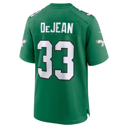 P.Eagles #33 Cooper DeJean LIX 2nd Alternate Game Jersey - Kelly Green Football Jerseys - Main View