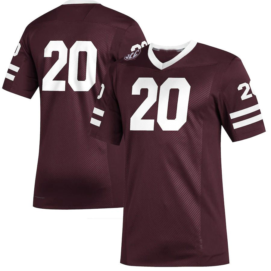 #20 M.State Bulldogs Premier Strategy Football Jersey Maroon Stitched American College Jerseys - Main View