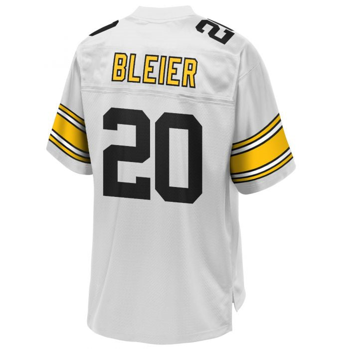 P.Steelers #20 Rocky Bleier Pro Line Replica Away White Stitched American Football Jerseys - Main View