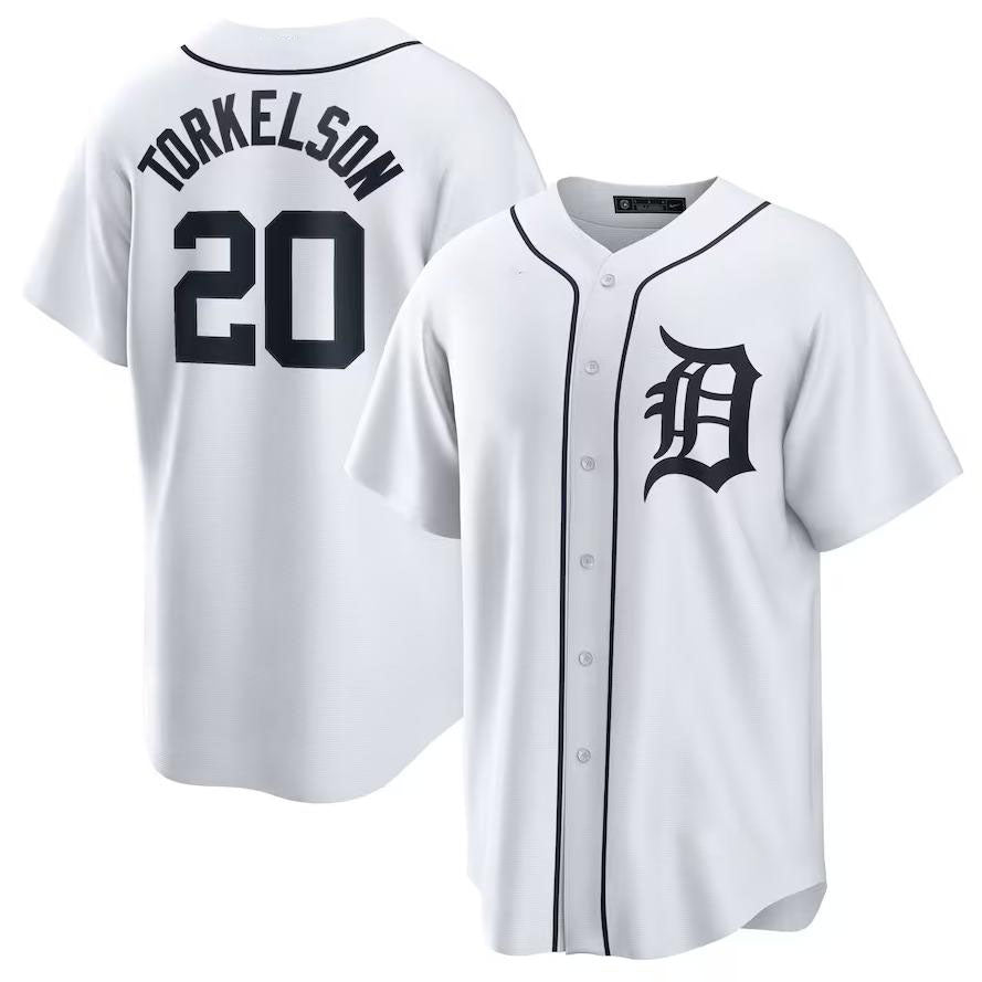 Detroit Tigers #20 Spencer Torkelson White Home Replica Player Name Jersey Baseball Jerseys - Main View