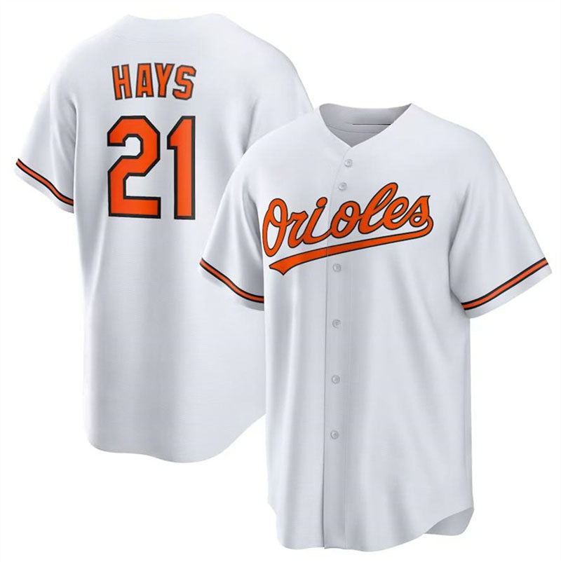 Baltimore Orioles #21 Austin Hays White Authentic Player Jersey Baseball Jerseys - Main View