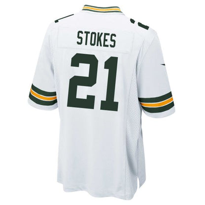 GB.Packers #21 Eric Stokes White Game Stitched American Football Jerseys - Main View