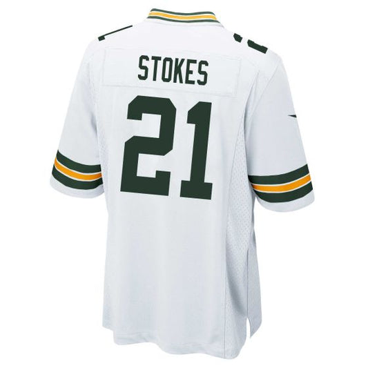 GB.Packers #21 Eric Stokes White Game Stitched American Football Jerseys - Main View