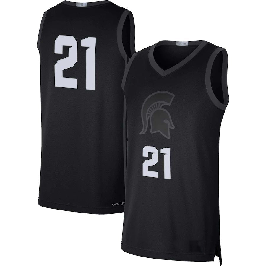 #21 M.State Spartans  Limited Basketball Jersey Black Stitched American College Jerseys - Main View
