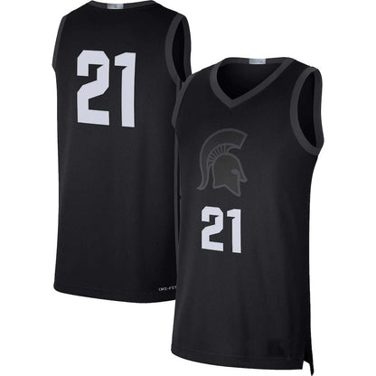 #21 M.State Spartans  Limited Basketball Jersey Black Stitched American College Jerseys - Main View