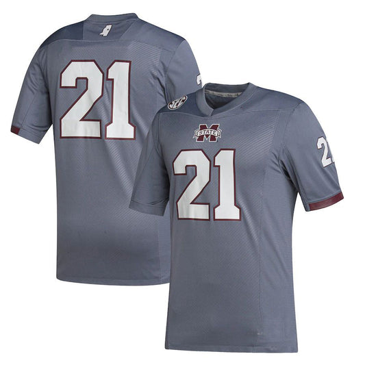 #21 M.State Bulldogs Premier Strategy Jersey  Gray Football Jersey Stitched American College Jerseys - Main View