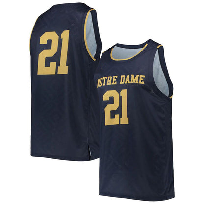 #21 N.Dame Fighting Irish Under Armour Alternate Replica Basketball Jersey Navy Stitched American College Jerseys - Main View