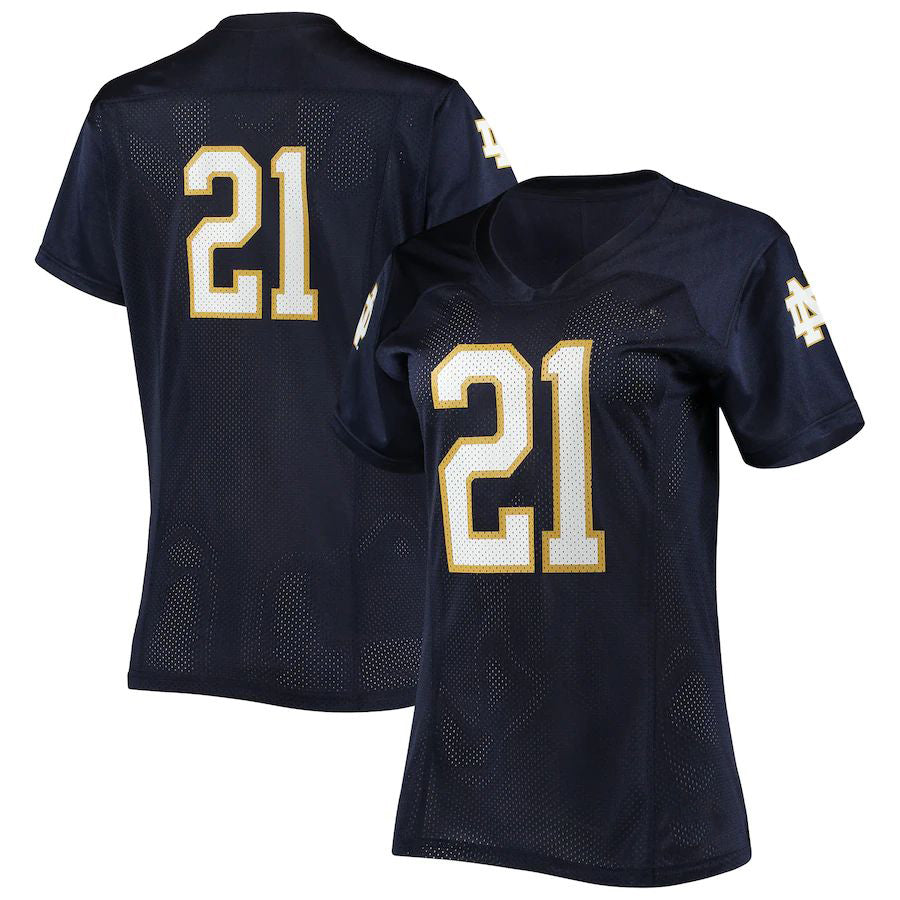 #21 N.Dame Fighting Irish Under Armour Replica Football Jersey Navy Stitched American College Jerseys - Main View