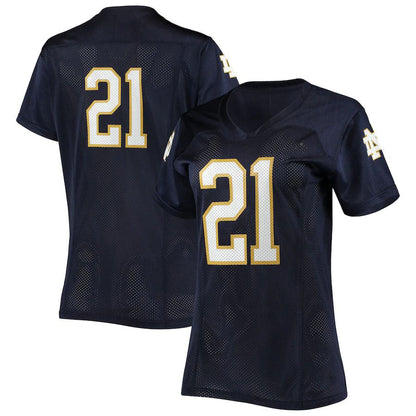#21 N.Dame Fighting Irish Under Armour Replica Football Jersey Navy Stitched American College Jerseys - Main View