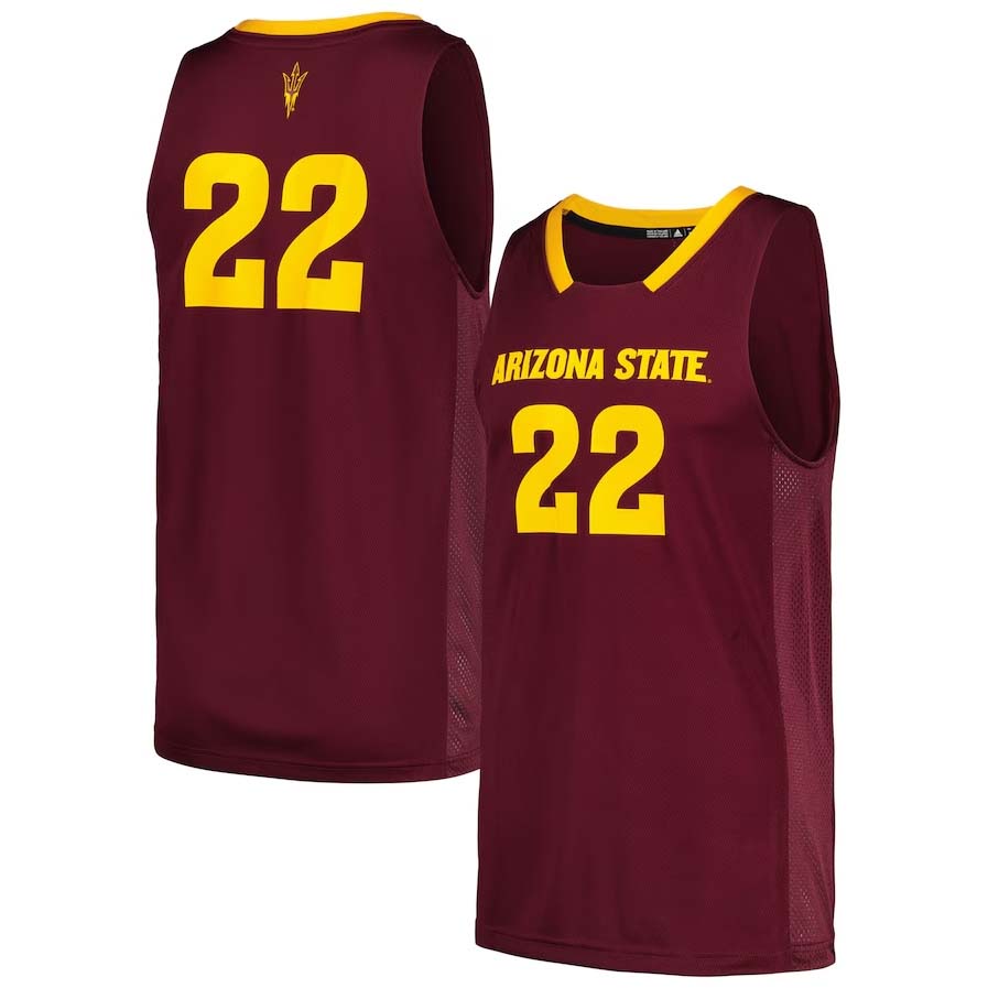 #22 A.State Sun Devils Swingman Jersey - Maroon Stitched American College Jerseys - Main View