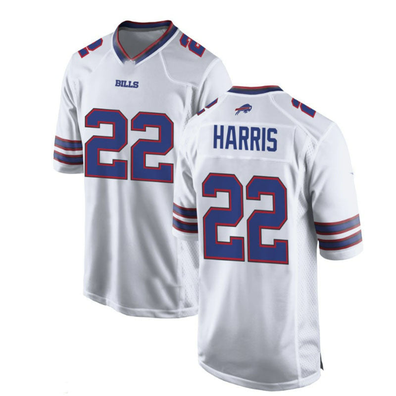 B.Bills #22 Damien Harris WHITE Game Jersey American Stitched Football Jerseys - Main View