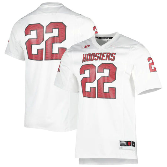 #22 IN. Hoosiers 90s Away Premier Strategy Jersey White Stitched American College Jerseys - Main View