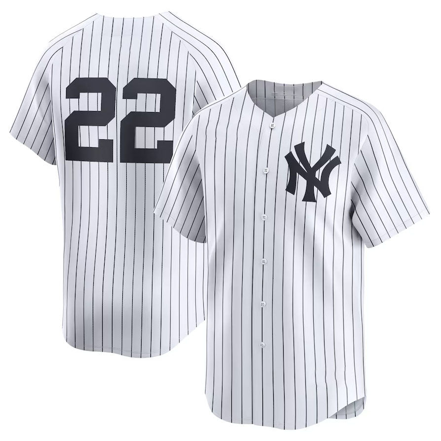 New York Yankees #22 Juan Soto Home Limited Player Jersey - White Stitches Baseball Jerseys - Main View