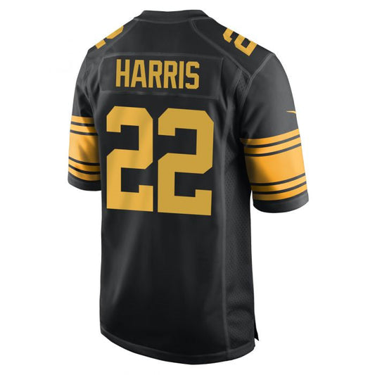 P.Steelers #22 Najee Harris Replica Color Rush Black Stitched American Football Jerseys - Main View