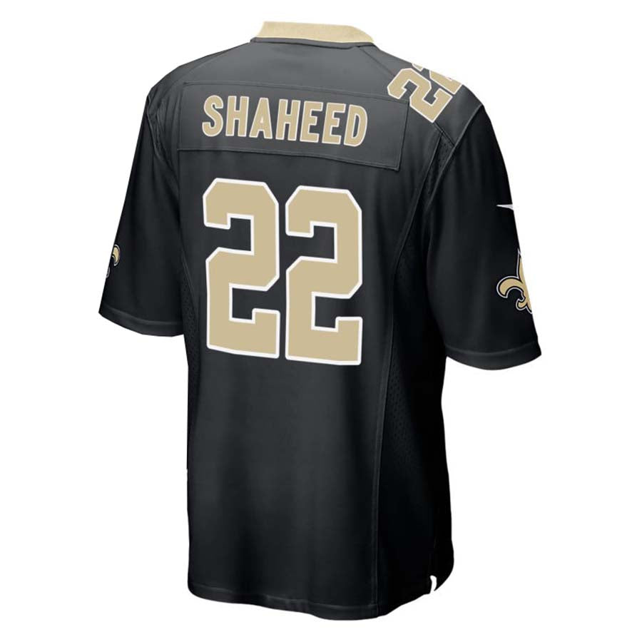 NO.Saints #22 Rashid Shaheed Black Game Jersey Stitched American Football Jerseys - Main View