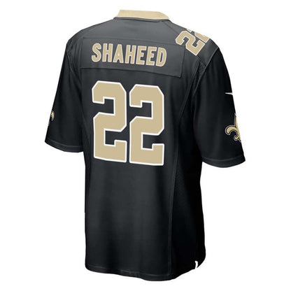 NO.Saints #22 Rashid Shaheed Black Game Jersey Stitched American Football Jerseys - Main View