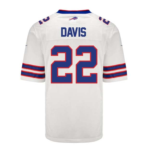 B.Bills #22 Ray Davis Game Jersey - White Football Jerseys - Main View