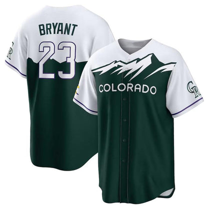 Colorado Rockies #23 Kris Bryant Green Home Replica Player Name Jersey Baseball Jerseys - Main View