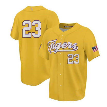 #23 L.Tigers ProSphere Unisex 2023 Baseball College World Series Champions Jersey - Gold Stitched American College Jerseys - Main View