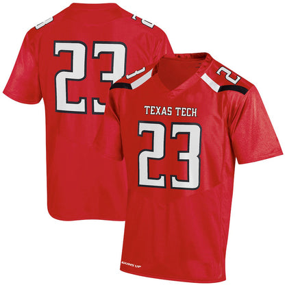 #23 T.Tech Red Raiders Under Armour Replica Jersey Red Stitched American College Jerseys - Main View