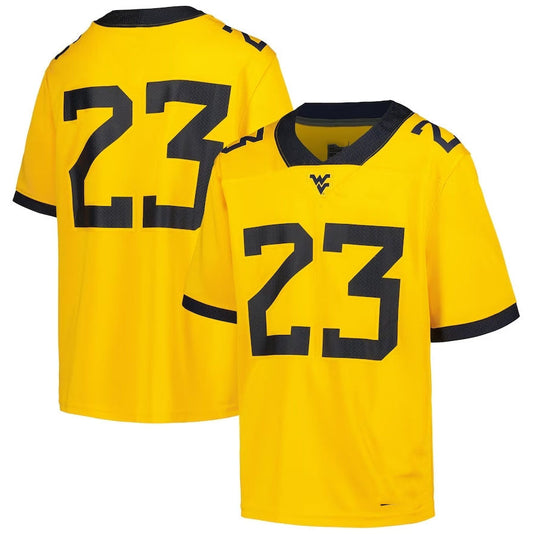#23 W.Virginia Mountaineers Football Game Jersey - Gold American College Jerseys - Main View